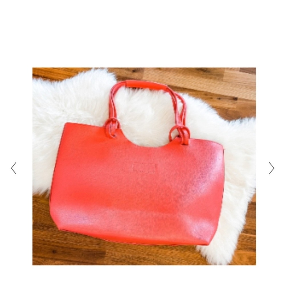 Neiman Marcus Faux leather Red Tote Bag New